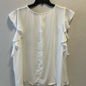 NWT Eloquii white blouse with flutter sleeves size 20
